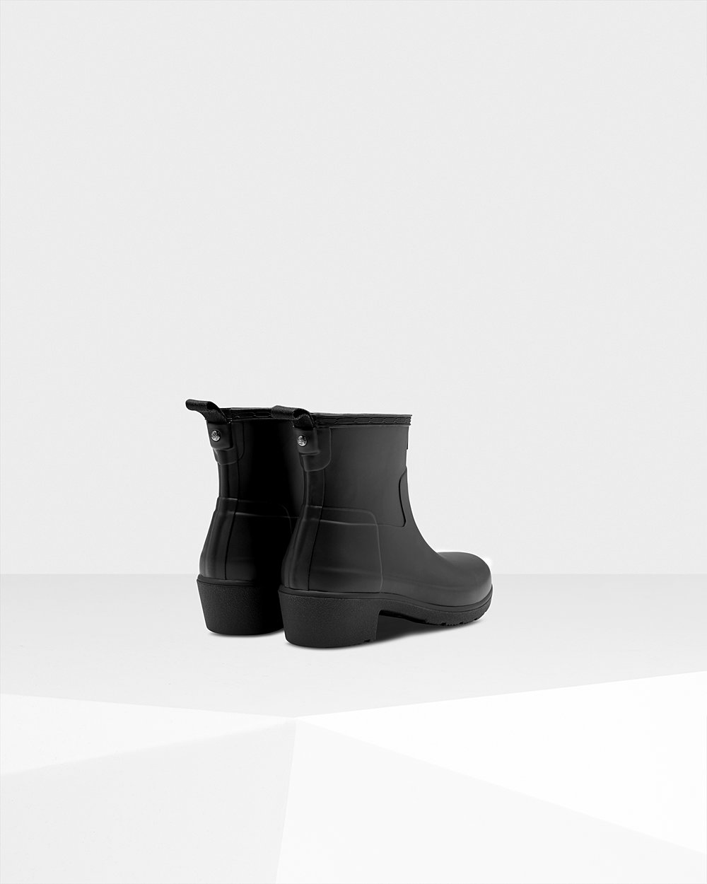 Botas De Salto Hunter Feminina Pretas - Refined Slim Fit Baixo Ankle - 67EFBJUYV